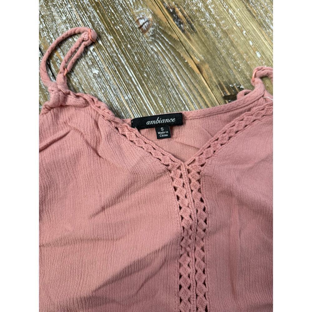 Ambiance Tank Top Spaghetti Strap Pink Boho Festival Wear Womens Small - Picture 3 of 8